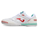 Joma Top Flex 24 IC White Red and Light Blue Indoor IC Football Boot