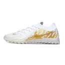 Chuteira Society Nike Phantom GX2 Elite Branca e Dourada