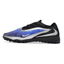 Chuteira Society Nike Phantom 6 Elite Black Blue and Silver Turf TF Football Boot
